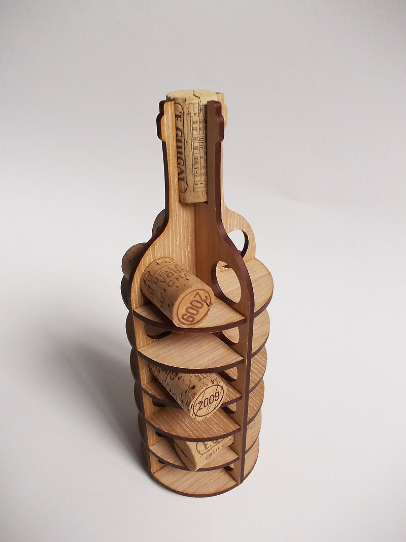 Limited Offer. Christmas Gift [Cork Collector-Tray Type] Wine Bottle. Red Wine. Home Storage - Storage - Wood Brown