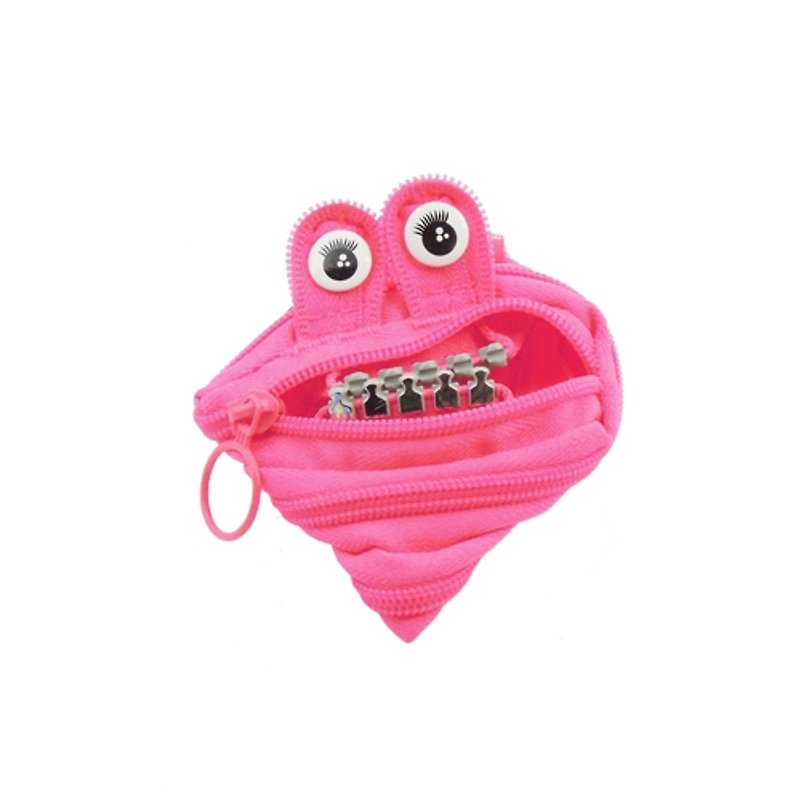(50% off)–Zipit Monster Zipper Pack Steel Teeth Version (Small)-Fluorescent Powder - กระเป๋าใส่เหรียญ - วัสดุอื่นๆ สึชมพู