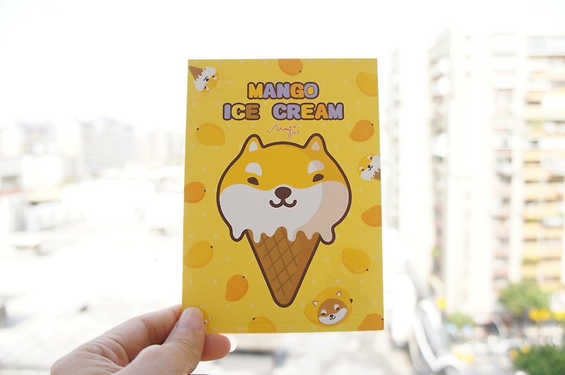 [Mangogirl] Shiba Inu Postcards Graffiti ice cream (mango) - Cards & Postcards - Paper Yellow