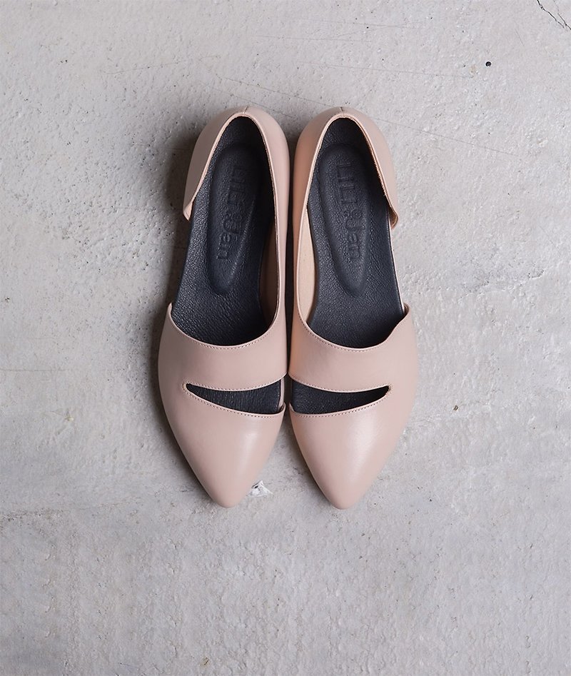 [] Open fork atypical fashion low-heeled shoes _ gentle personality bare skin (leaving only the number 25.5) - Women's Booties - Genuine Leather Pink