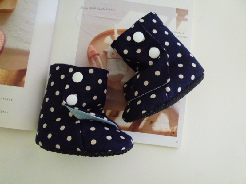 Little blue cloth boots boots cloth baby shoes baby shoes shoes long 13.5 - รองเท้าเด็ก - วัสดุอื่นๆ สีน้ำเงิน