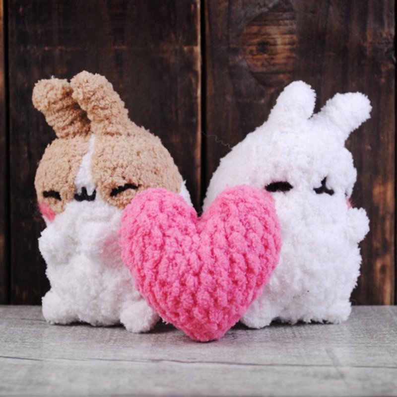 (One pair price) 13 ~ 15cm [feiwa Fei cloned pet baby rabbits hand-made] love pillow pet lovers group + Doll (welcome to build your rabbit) Valentine's Day - ตุ๊กตา - วัสดุอื่นๆ ขาว