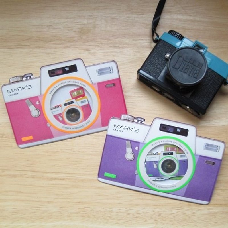 Marks Camera 玩攝影 相機造型裝飾貼紙(桃紅) - 貼紙 - 紙 粉紅色