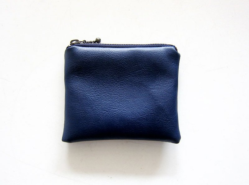 聖誕交換禮物 拉鍊包 / 零錢包 簡約 人造皮革 仿皮革 迷你版 - 散紙包 - 真皮 藍色