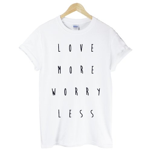hipster love more worry less短袖T恤-2色 愛多一點 擔心少一點 英文 文青 藝術 設計 時髦 文字 時尚