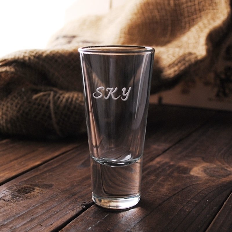 70cc【Bormioli Rocco】Italian spirits glass customized lettering gift for boyfriend on Father's Day - Bar Glasses & Drinkware - Glass Brown