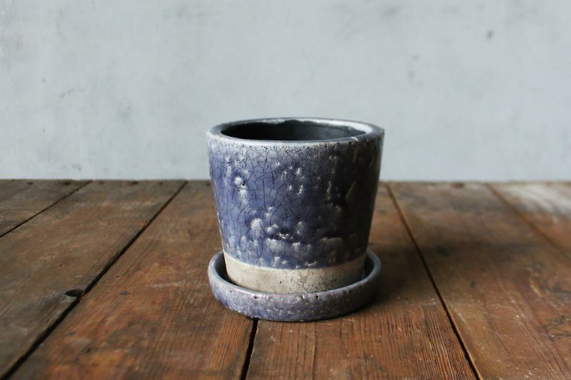 DULTON陶器釉薬ポット_紫バイオレット - 花瓶・植木鉢 - その他の素材 パープル