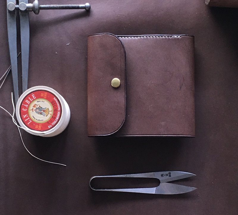 台湾の職人の手工芸品 - 日本の硬貨財布の財布イタリアの植物タンニングレザー - 財布 - 革 ブラウン