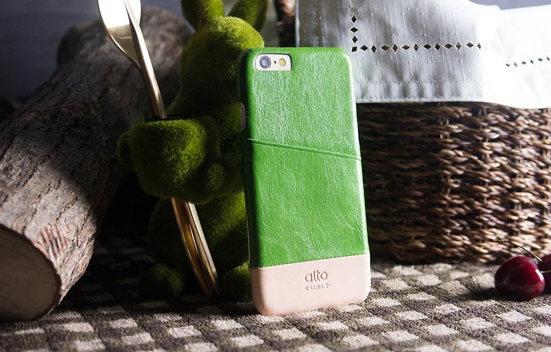 Alto iPhone 6&6S 4.7" Leather Phone Case Back Cover Metro - Lyme Green / Natural - Phone Cases - Genuine Leather Green