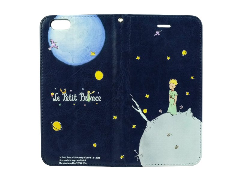 Little Prince Classic Edition License - Another Planet - Magnetic Leather Case (Navy), AA03 - เคส/ซองมือถือ - หนังเทียม สีน้ำเงิน