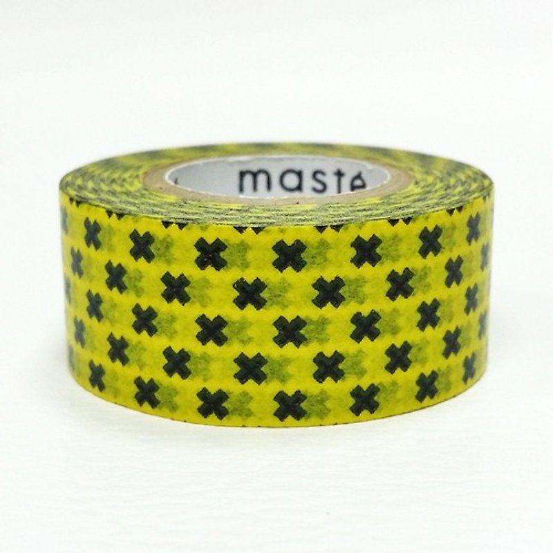 Maste and paper tape Basic Overseas Limited [Cross-Yellow + Black (MST-MKT143-YE)] - มาสกิ้งเทป - กระดาษ สีเหลือง