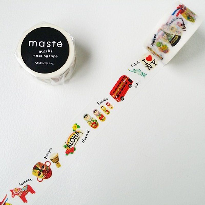 maste and paper tape Travel Series [Souvenirs (MST-MKT150-F)] engraved version - มาสกิ้งเทป - กระดาษ หลากหลายสี