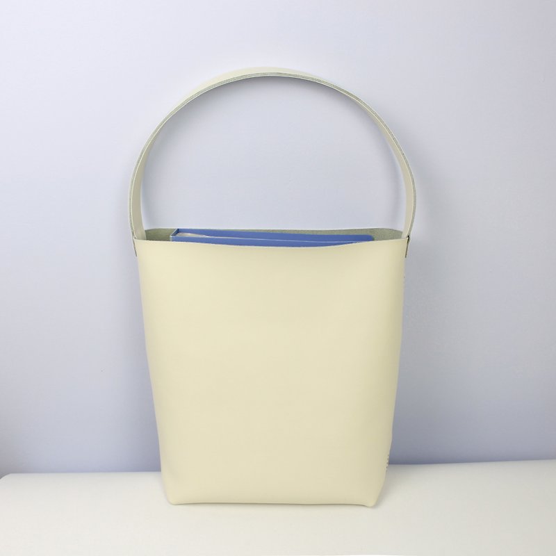 Zemoneni Milky White leather ladyshoulder bag and Hand bag - Handbags & Totes - Genuine Leather White