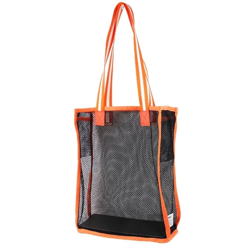 AMINAH-Orange mesh material shoulder bag [am-0270] - Messenger Bags & Sling Bags - Other Materials Orange