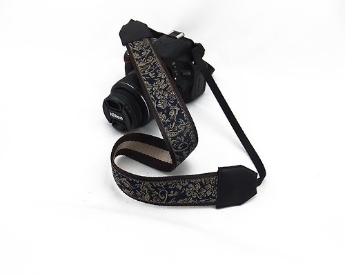 应心手工造物 相機背帶 個性客製 可印字 真皮拼接 刺繡花紋 民族風003