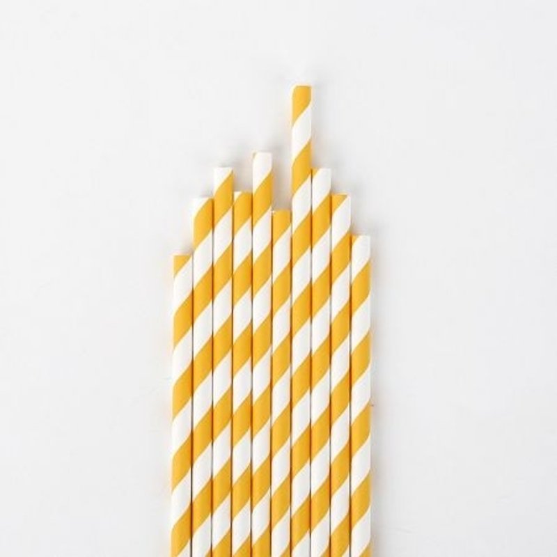 Dailylike Happy holidays party paper straws -05Yellow, E2D82054 - อื่นๆ - กระดาษ หลากหลายสี