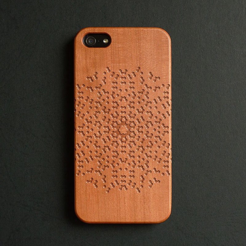 Real wood engraved iPhone 6 / 6 Plus case mandala S010 - Phone Cases - Wood Brown