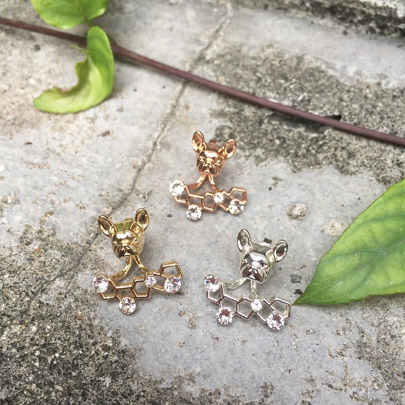Oops French Bulldog x Milky Way Earrings- - Earrings & Clip-ons - Other Metals 