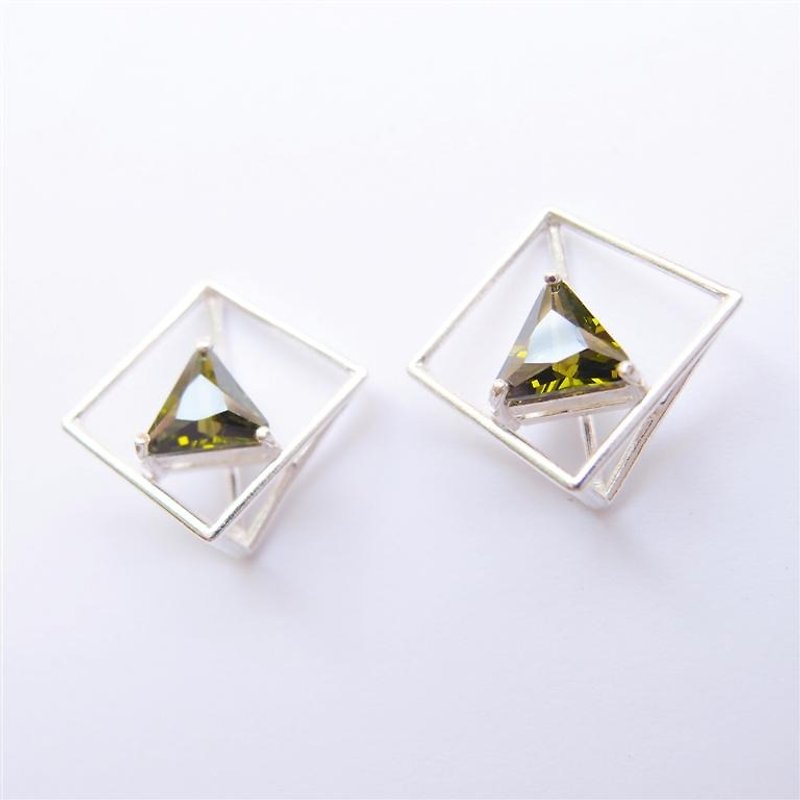 Construct 925 Silver earrings - Earrings & Clip-ons - Other Metals Green