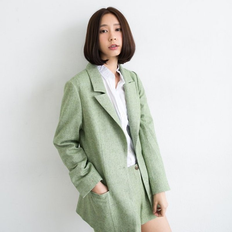 Simple lightweight woolen jacket - Green - อื่นๆ - วัสดุอื่นๆ สีเขียว