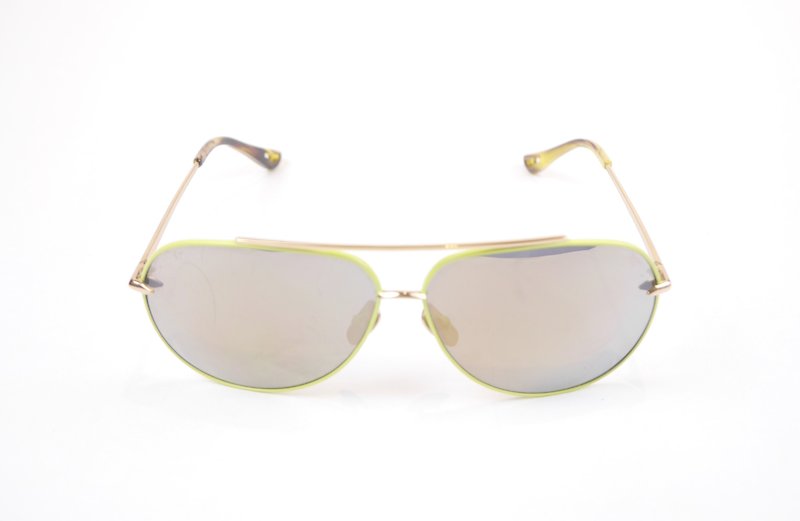 DELIGHT Titanium Sunglasses-Green Aviator Sunglasses - กรอบแว่นตา - โลหะ สีเขียว