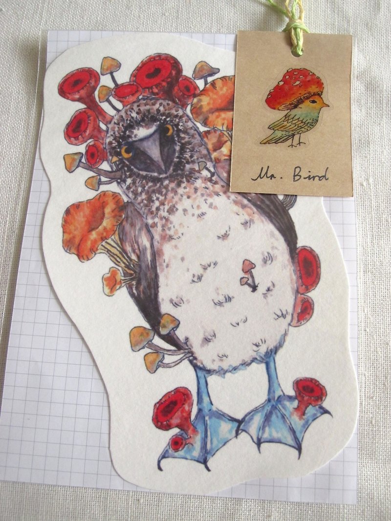 Blue-footed booby bird animal shaped postcard - การ์ด/โปสการ์ด - กระดาษ สีน้ำเงิน