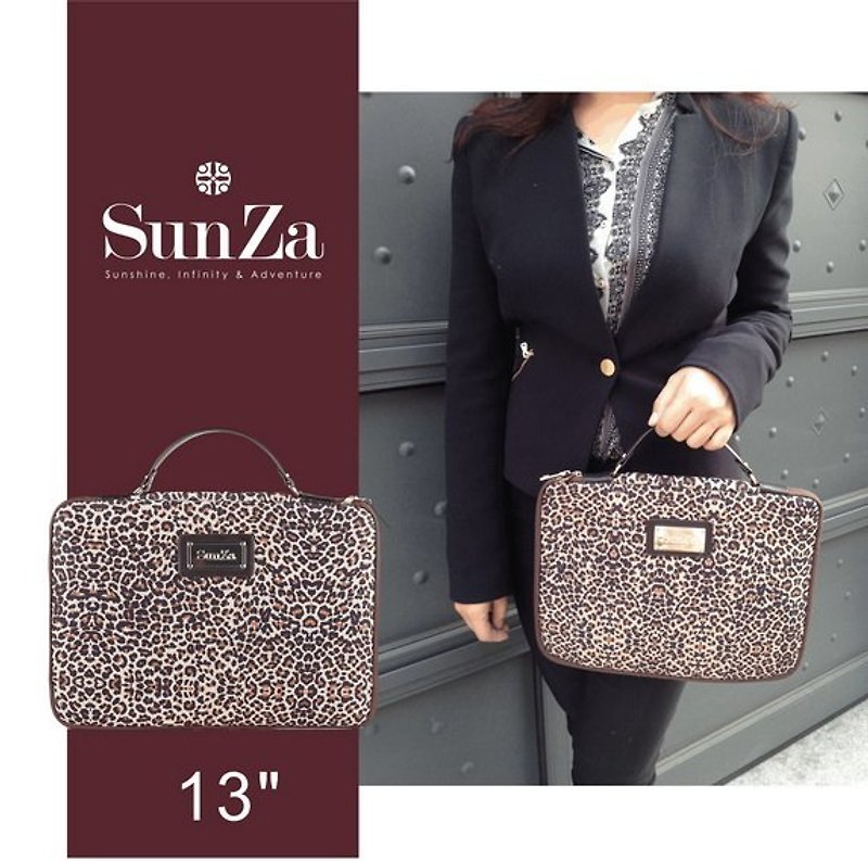 SunZa-13”吋時尚豹紋手提筆電包 - 電腦袋 - 其他材質 多色