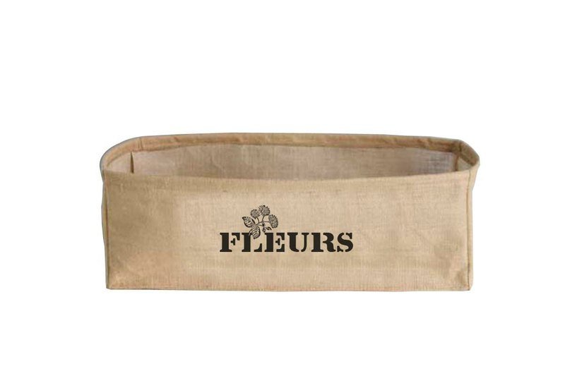 Fill in the Blank”天然麻織布家飾系列 - 鄉村麻織長型花籃 - FLEURS （法文：花） - 擺飾/家飾品 - 其他材質 金色
