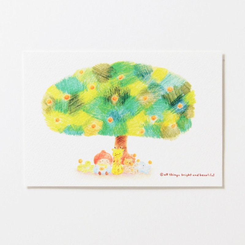 Orange tree Postcard - การ์ด/โปสการ์ด - กระดาษ สีส้ม