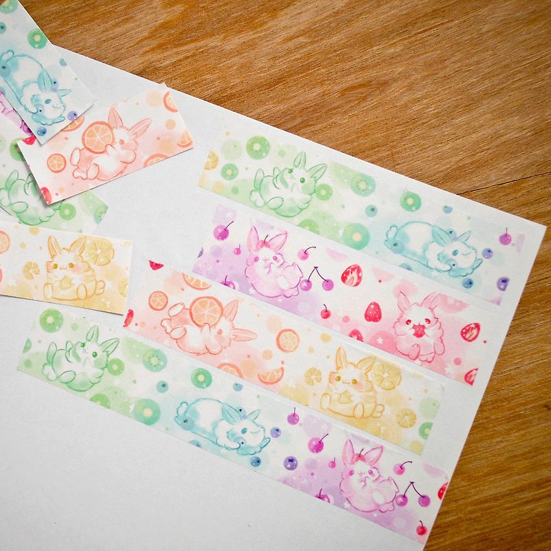 紙膠帶*水果拼兔 - 紙膠帶 - 紙 多色