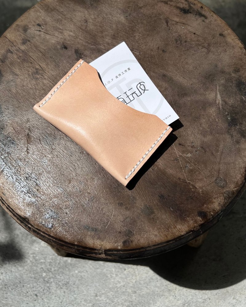 Portable and lightweight business card holder【Jane One Piece】 - Card Holders & Cases - Genuine Leather Brown