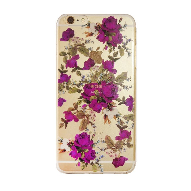 Crystal Violet Rose Flower Phone Case - เคส/ซองมือถือ - วัสดุอื่นๆ สีม่วง