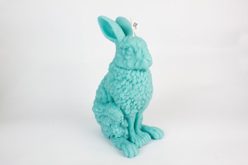 Irish Hare Full Size Candle - tiffany blue - เทียน/เชิงเทียน - กระดาษ สีเขียว