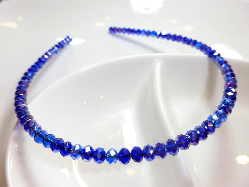 Low-key sparkling crystal hair bands - (lotus Oriharcon S) - เครื่องประดับผม - วัสดุอื่นๆ สีน้ำเงิน