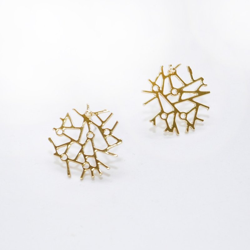 Tree ball earrings - ต่างหู - โลหะ ขาว