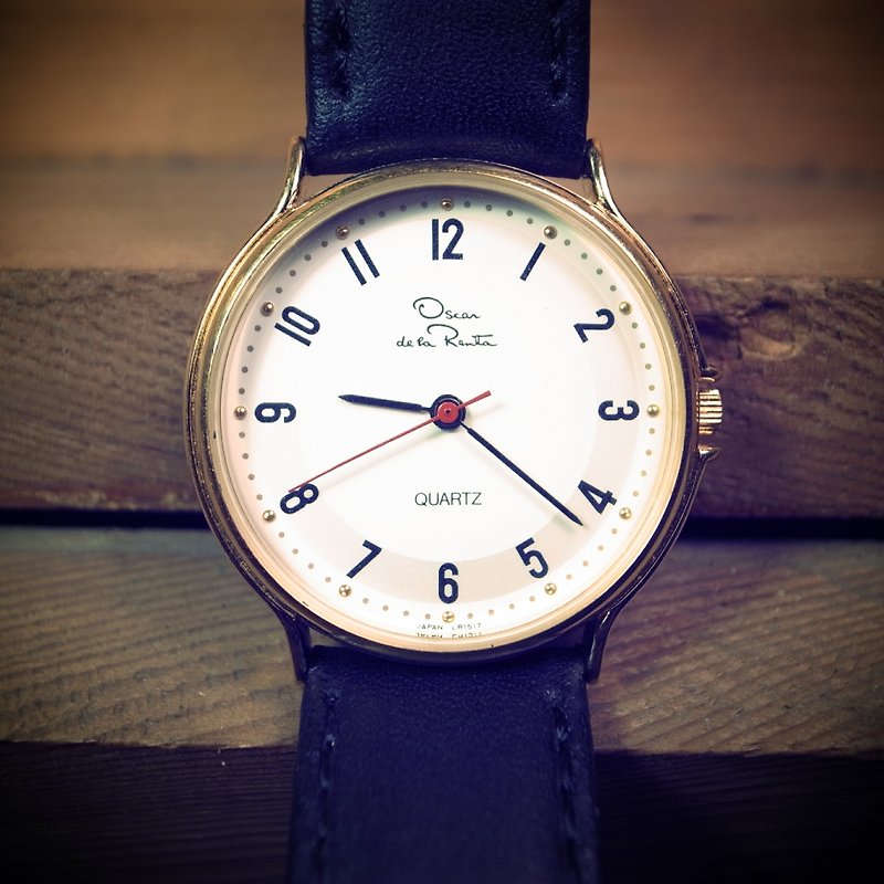 [ 老骨頭 ] Oscar de le Renta 日製 石英錶 VINTAGE 古董 RETRO 古董錶 復古 - 腕時計 - 金属 ブラック