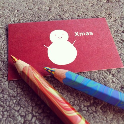 KerKerland-White Snowman  - スモールカード（名刺サイズ）