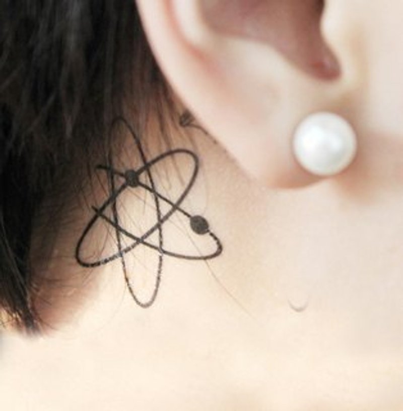 *tattoo* 給宇宙少女的星球刺青貼紙組合1組４張不同款 - 貼紙 - 紙 黑色