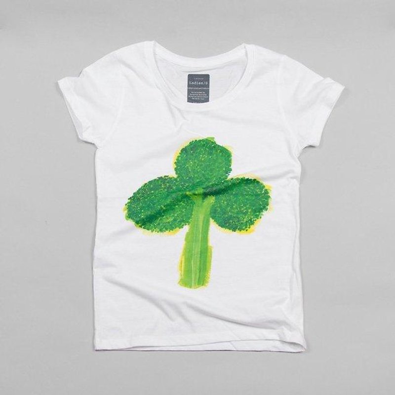 Clover Broccoli Illustration Tcollector Funny Design T shirt - Women's T-Shirts - Cotton & Hemp White