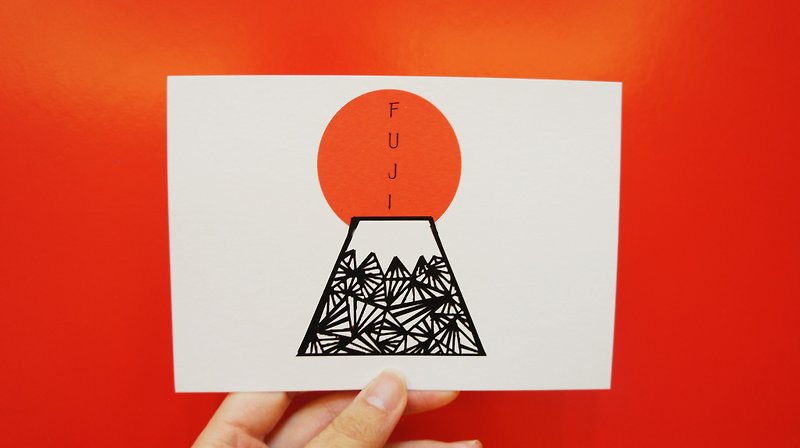 富士ポストカード - カード・はがき - 紙 レッド