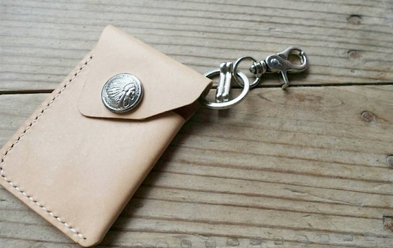Handmade Rectangular Leather Coins case/card case - กระเป๋าสตางค์ - หนังแท้ 