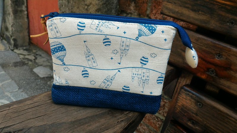 Hot Air Balloon Five Pack - Best Mother's Day Gift for Yourself and Mom - Coin Purses - Cotton & Hemp Blue