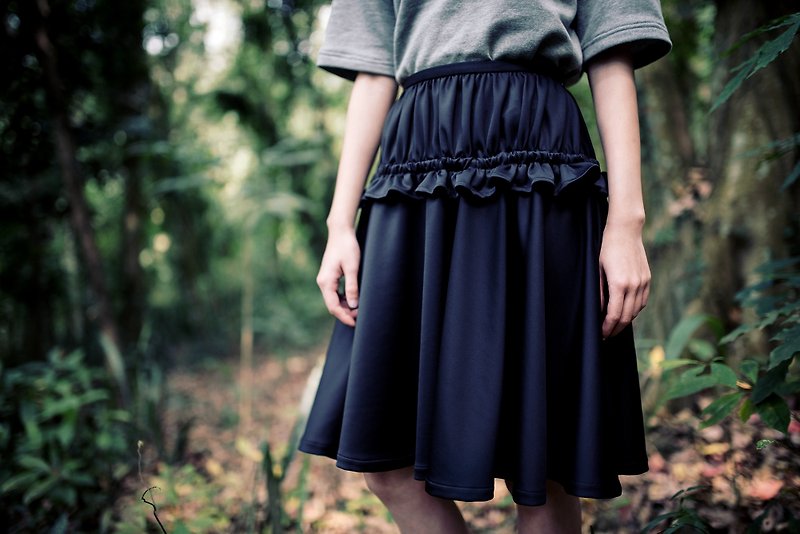 Cymo Flounce Midi Skirt - Skirts - Polyester Blue