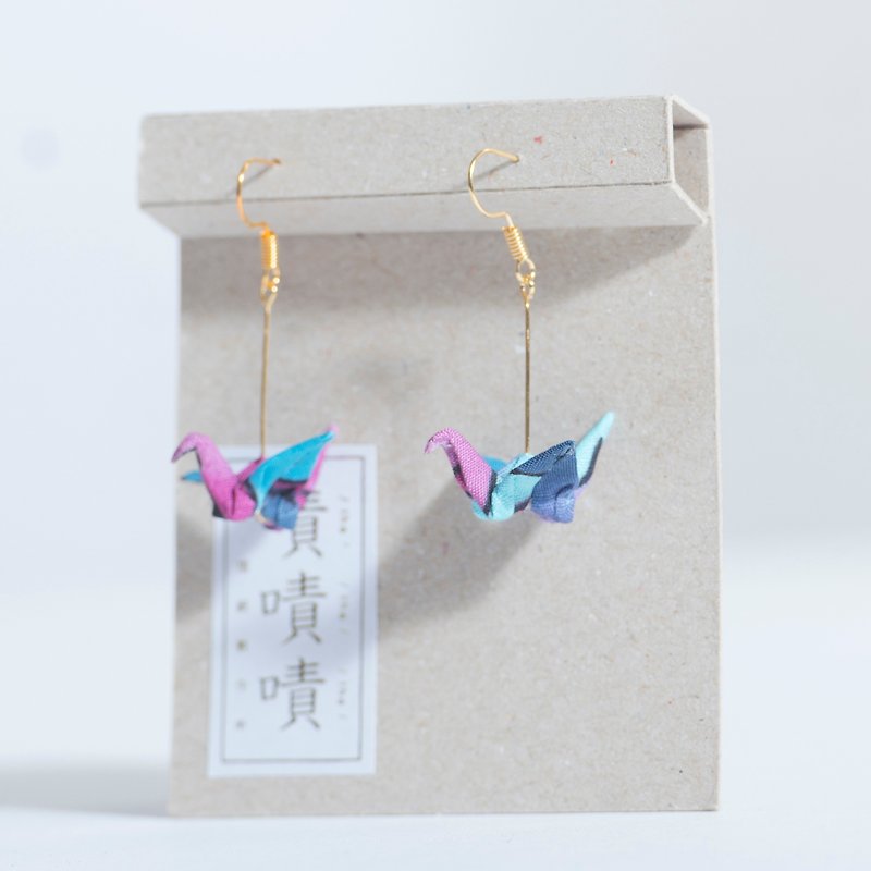 \Crane Crane/ Origami Earrings_Purple Mood - Earrings & Clip-ons - Other Materials Purple