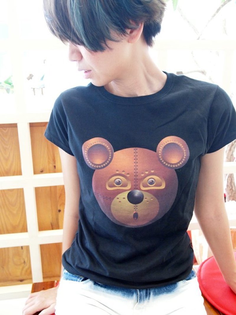 T-shirt-Steel Bear T - เสื้อยืดผู้หญิง - ผ้าฝ้าย/ผ้าลินิน สีดำ