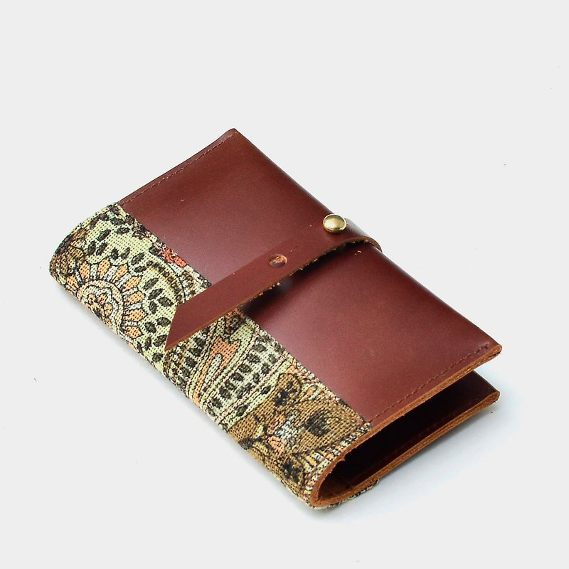 【National Totem's meaning】 cowhide business card holder leather clip folder leisure card holder red brown leather graduation gift guest carved letter when the gift national wind - ที่เก็บนามบัตร - หนังแท้ สีนำ้ตาล