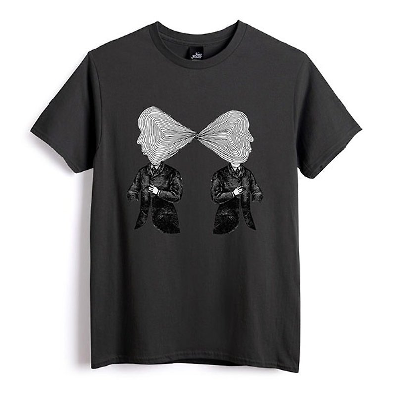 獨特衝突 - 深灰 - 中性版T恤 - 男 T 恤 - 其他材質 灰色