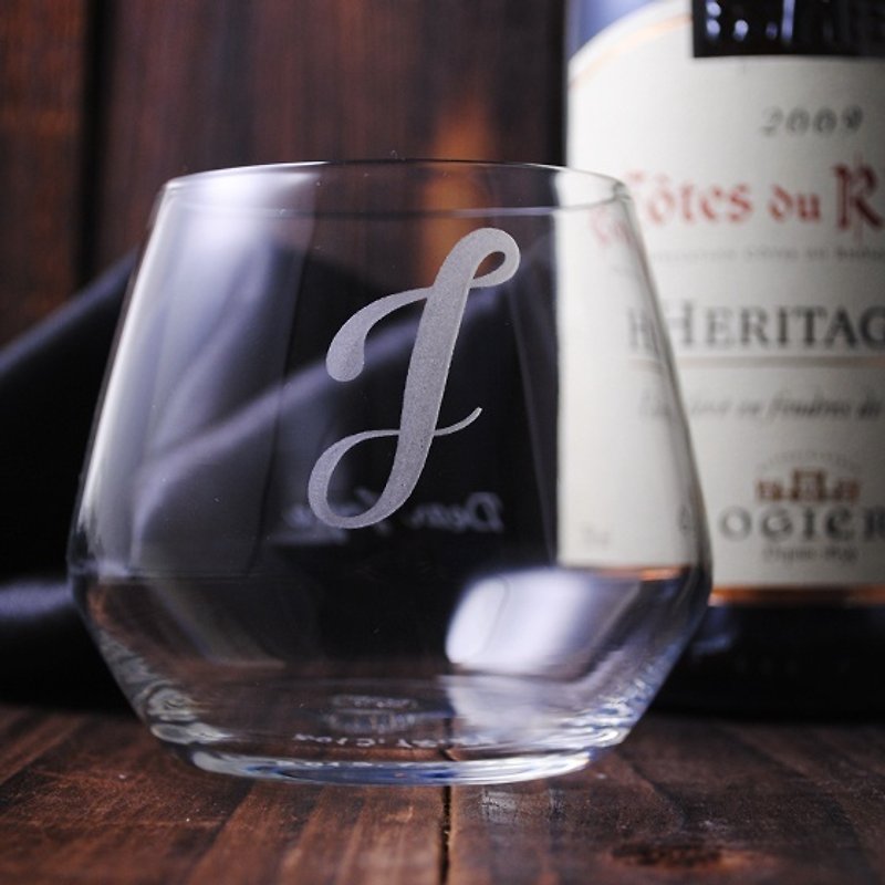 バレンタインデー 345cc [あなたのワイングラスに彫刻] (薄いボディ) レターグラス ウィスキーグラス カスタマイズ - ワイングラス・酒器 - ガラス ブラウン