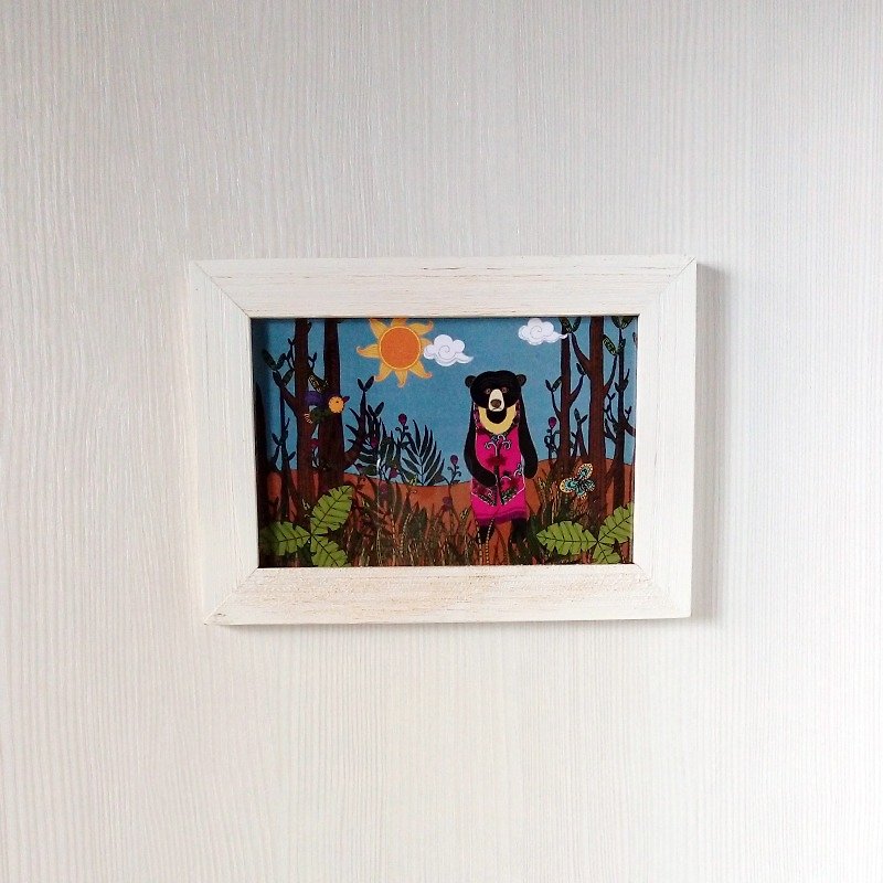 Xiong Nanu 引越し新居シリーズ マレーグマ イラスト ポストカード - カード・はがき - 紙 ブラウン