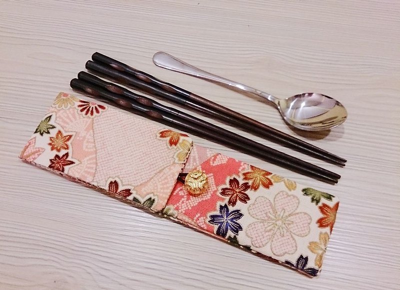 棉麻布 環保筷子套 雙層筷子袋 日式風 雙筷套組 - 筷子/筷架 - 其他材質 多色
